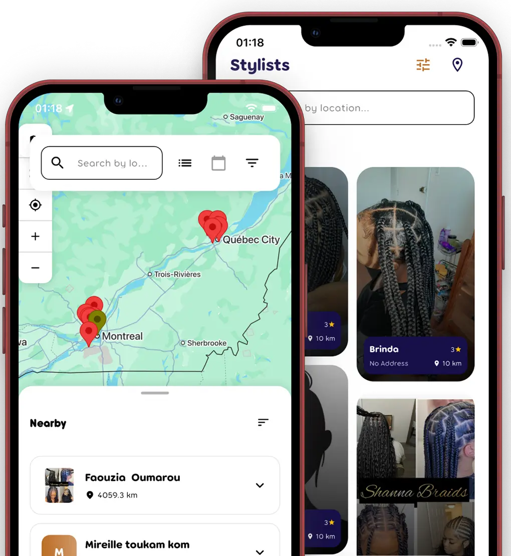 Braidsbook app screens